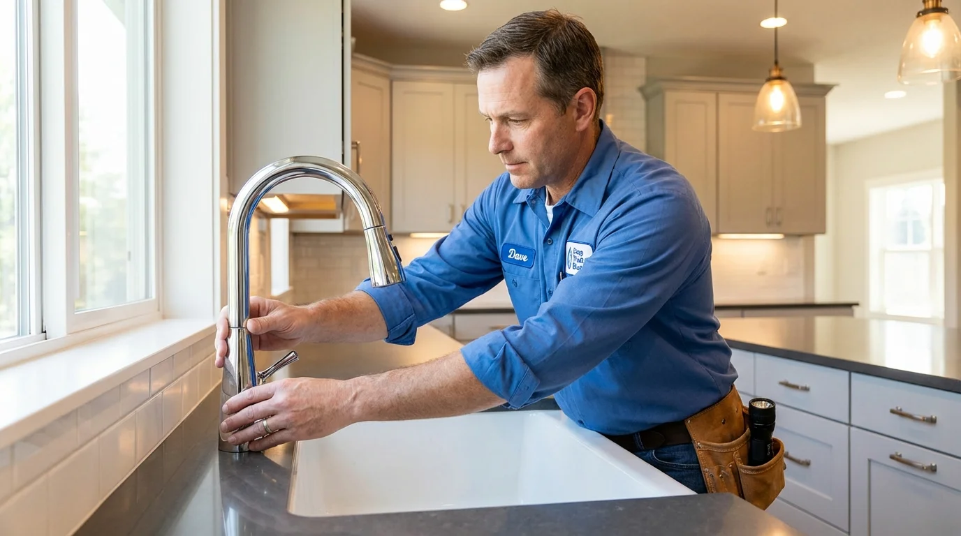 Kitchen faucet installation by Johns Plumbing LLC in Rockford